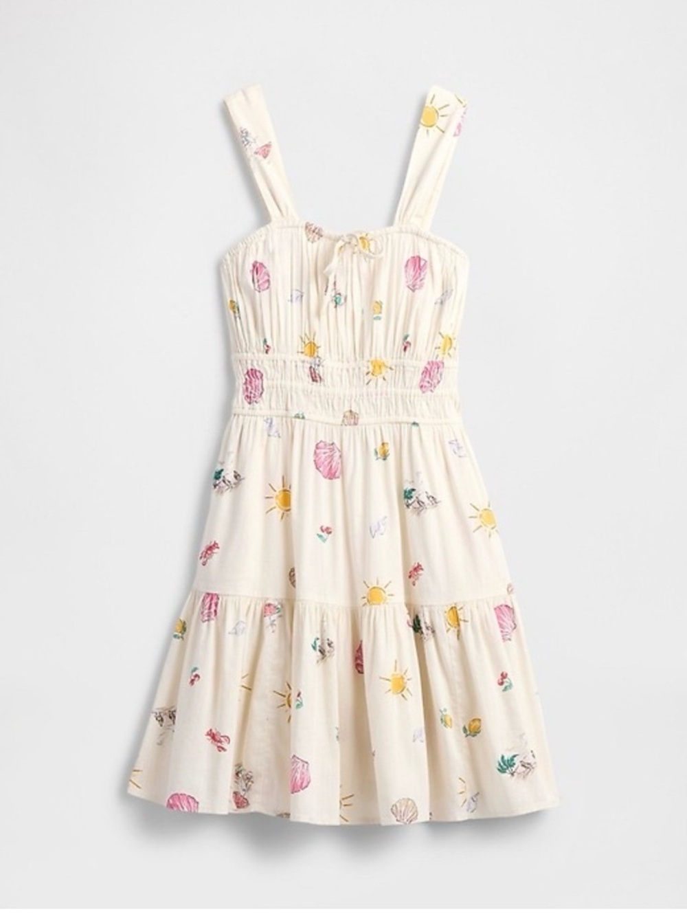 GAP Cream Sun & Shell Tiered Sundress